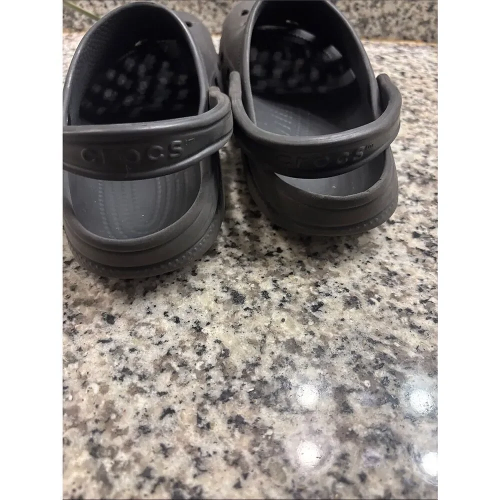 CROCS Kids Black Classic Clogs with Heel Strap